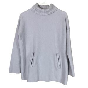 Mila Owen Wool Cashmere Turtleneck Sweater Pocket Lavender Purple Size Small